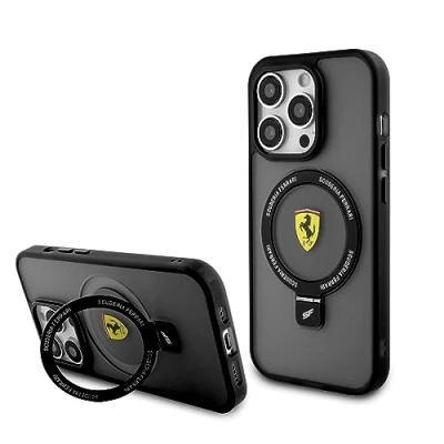 Abbildung von Ferrari FEHMP15LUSCAK Hülle für iPhone 15 Pro 6.1&quot; Schwarz hardcase Ring Stand 2023 Collection