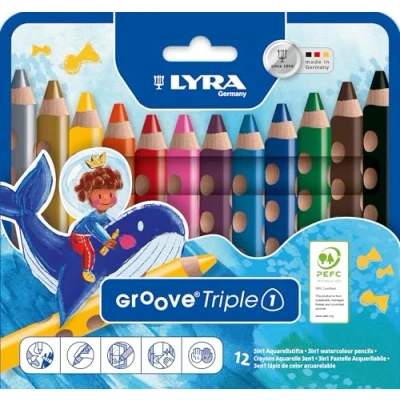 Abbildung von LYRA L3831120 Groove Triple 1, Kartonetui mit 12 Farbstiften, Sortiert, Mehrfarbig