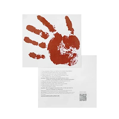 Abbildung von 2 x Hand Tattoo Motiv in rot Temporary Body (2)