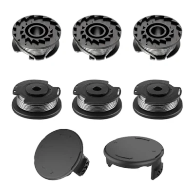 Abbildung von Viilich 6 Stück Rasentrimmer Fadenspulen Für Bosch Art 23 SL/Art 26 SL,Nylon Ersatzspule(F016800569+F016800385),mit 2 Trimmer Spool Cap(F016F04557),Ersatzfadenspule