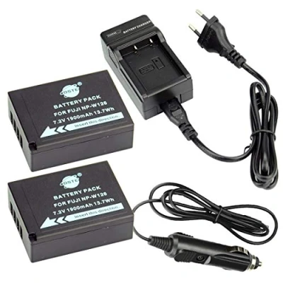 Abbildung von DSTE®（2 Pack） Ersatz Batterie und DC129E Reise Ladegerät Compatible für Fujifilm NP W126 FinePix HS30EXR HS33EXR HS35EX HS50EXR X A2 A3 E1 E2 M1 Pro1 T1 T2 T10