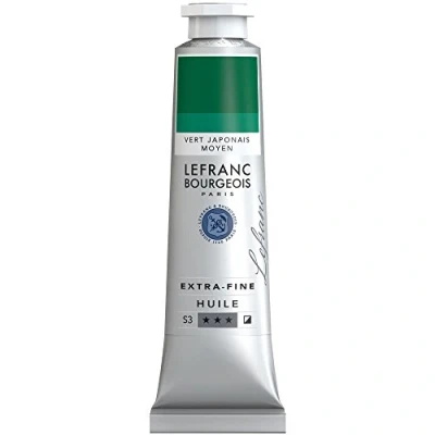 Abbildung von Lefranc Bourgeois 405100 extra feine Ölfarbe in Künstlerqualität aus hochwertigen Pigmenten, lebendige Farben, hohe Lichtechtheit, 40ml Tube Japanischgrün Mittel