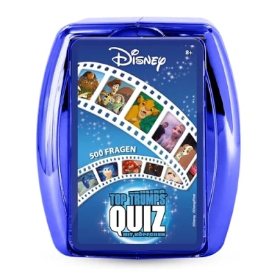 Abbildung von Winning Moves Spiel Top Trumps Quiz Disney (Neuauflage im Metallic Case), Kartenspiel, mit 500 Fragen