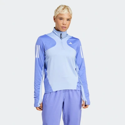 Abbildung von adidas Performance OTR B CB HZIP Langarmshirt blue spark semi blue, Damen, Größe: XL,