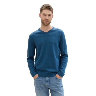 Abbildung von TOM Tailor Strickpullover, Herren, Größe: Medium, Dark teal melange