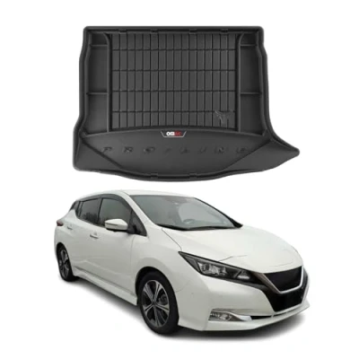 Abbildung von OMAC Gummi Kofferraumwanne kompatibel mit Nissan Leaf 2017 2024 TPE Laderaumwanne Schwarz
