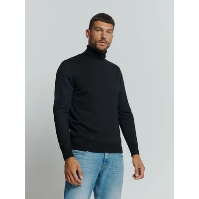 Abbildung von NO EXCESS Rollkragenpullover mit Logo Badge