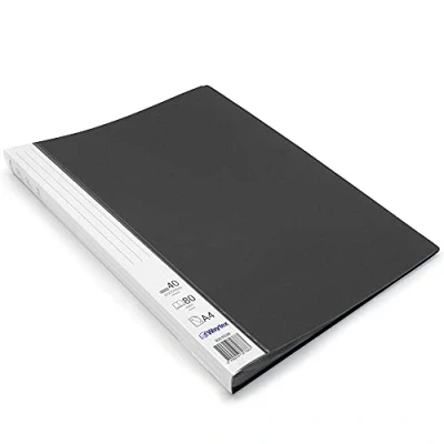 Abbildung von Waytex 931333N Dokumentenmappe, A4, 80 Sichthüllen, Polypropylen, blickdicht, Identifizierbar, 40 transparente Hüllen, Schwarz