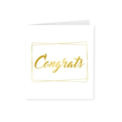 Abbildung von PD Party 7028022 Geburtstag Feiern Papier Grüßen Karte Congrats, Gold/Weiß, 15cm Länge x Breite 0.5cm Höhe