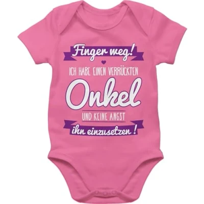 Abbildung von Shirtracer Baby Body Junge Mädchen Sprüche Ich habe einen verrückten Onkel lila 12/18 Monate Pink strampler mit lustigen sprüchen babygeschenke lustig überraschung babykleidung
