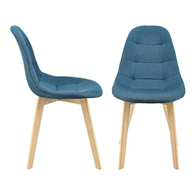 Abbildung von [en.casa] Esszimmerstuhl Kopparberg 2er Set Stoffbezug Buche Wohnzimmerstuhl 86 x 53 47 cm Blau