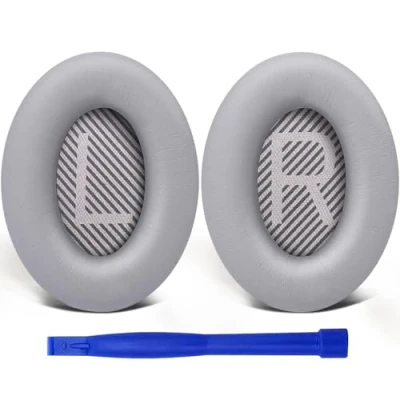 Abbildung von SoloWIT® Ersatz Ohrpolster für Bose QC35, kompatibel mit Over Ear Kopfhörern von QuietComfort 35 (QC35) und Quiet Comfort II (QC35 ii)