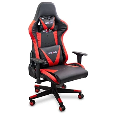 Abbildung von Lacestone Patiomage Gaming Stuhl Chair Drehstuhl Gamming Sessel PC Computer Gamingstuhl Gamingsessel (Rot)
