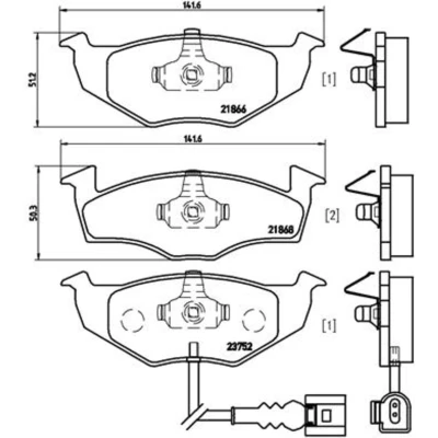 Abbildung von BREMBO P 85 071 Bremsbelagsatz inkl. Verschleißwarnkontakt ohne Zubehör SKODA: Fabia I Schrägheck, 2 Combi