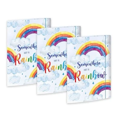 Abbildung von RNKVERLAG 46331 3 Sammelmappe Over the Rainbow 240 x 330 mm, Stück, DIN A4, mit Gummizugverschluss