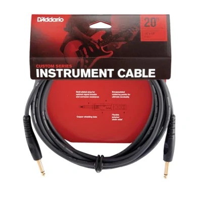 Abbildung von Planet Waves PW G 20 Custom Series Cables Instrumentenkabel 6,1m (20 Fuß) schwarz