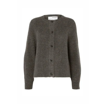 Abbildung von Selected Femme LULU Strickjacke, Damen, Größe: 44, Medium grey melange