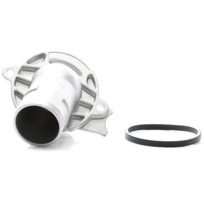 Abbildung von METZGER 4006175 Kühlwasserthermostat 87 mit Dichtung Aluminium MERCEDES BENZ: E Klasse Limousine, ML Klasse, SL Cabrio, CHRYSLER: Crossfire Coupe