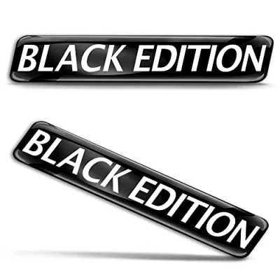 Abbildung von Biomar Labs 2 x 3D Gel Silikon Aufkleber Black Edition Badge Schwarz Stickers Autoaufkleber Auto Motorrad Fahrrad Fenster Tür Laptop KS 179