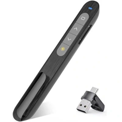 Abbildung von 2 in 1 USB Type C Kabelloser Presenter Pointer für Präsentationen, Hyperlink Volume Prasentation Fernbedienung,2.4GHz Powerpoint Präsentation Wireless Present Fernbedienung Laptop
