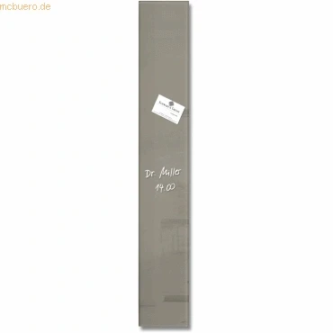 Abbildung von SIGEL GL108 kleine Premium Glas Magnettafel 12 x 78 cm taupe hochglänzend, SGS geprüft, einfache Montage, Magnetleiste Artverum