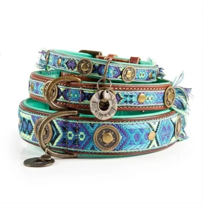 Abbildung von Dwam Halsband Boho Juan Blau&amp;Trkis Hundehalsband 27 33 x 2.5 cm...