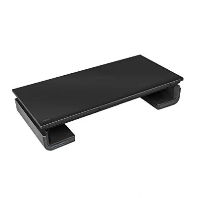 Abbildung von LogiLink Ergonomische TV Monitorerhöhung mit 3X USB Anschlüssen, max. Belastung 25kg, Länge = 4252cm