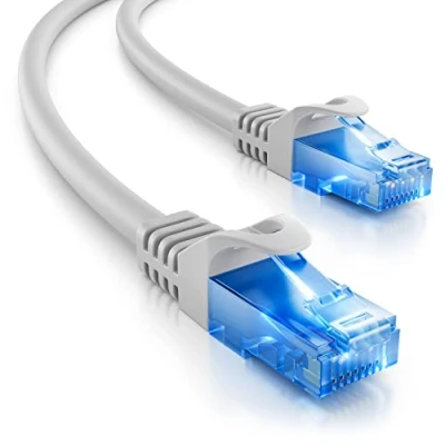 Abbildung von deleyCON 30m CAT6 Patchkabel Netzwerkkabel Ethernet LAN DSL Kabel Grau