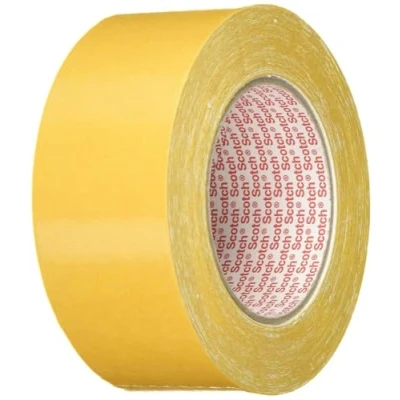 Abbildung von 3M Doppelseitiges Klebeband 9191 in Weiß 50mm x 25m Verlegeband für Klebearbeiten verschiedener Werkstoffe und Textilien 1 er Pack