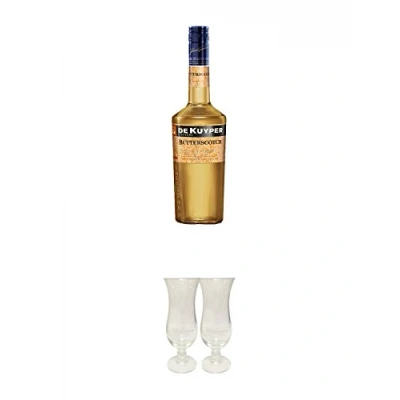Abbildung von De Kuyper Butterscotch Likör 0,7 Liter + Cocktailglas 2 Stück