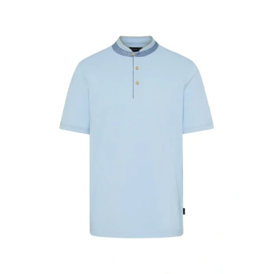 Abbildung von bugatti Standcollar Tshirt basic, Herren, Größe: Large, Hellblau