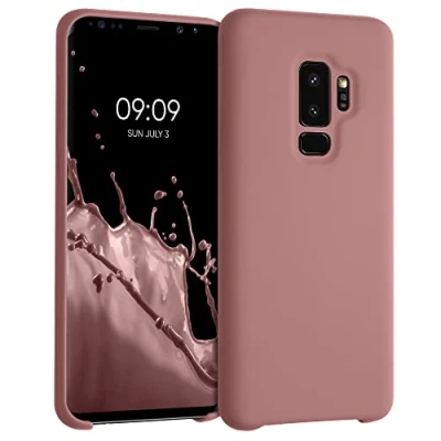 Abbildung von kwmobile Hülle kompatibel mit Samsung Galaxy S9 Plus Silikon Handy Case Handyhülle weiche Oberfläche kabelloses Laden Winter Rose