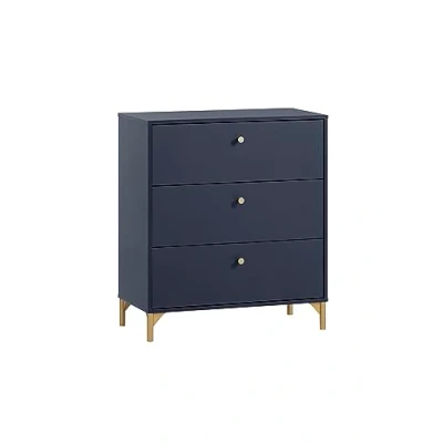 Abbildung von Schildmeyer Kommode Alfa 155478, Nachtblau/goldfarben, 80 x 40 91,4 cm