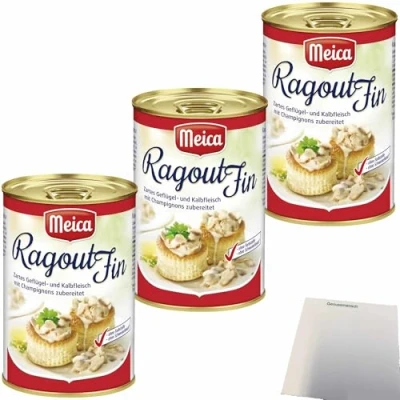 Abbildung von usy Bundle für Meica Ragout Fin Zartes Geflügel und Kalbfleisch 3er Pack (3x400g Dose) + Block