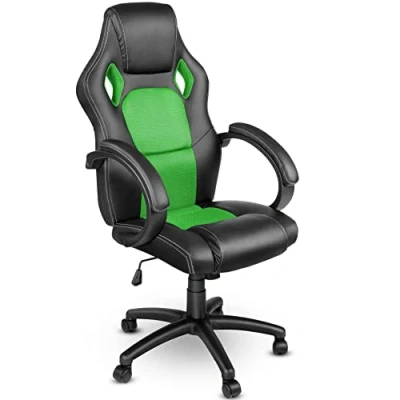 Abbildung von TRESKO Drehstuhl Racing Chefsessel Bürostuhl, Schreibtischstuhl, gepolsterte Armlehnen, Sportsitz mit Wippmechanik