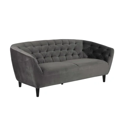 Abbildung von ACTONA GROUP 3 Sitzer &quot;Ria Couch, Sofa,&quot;, Samtstoff, Massivholz Beine, Taschenfederkern, Tufting, mit Armlehnen