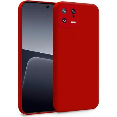 Abbildung von MyGadget Silikon Hülle kompatibel mit Xiaomi 13 5G Zweilagige Handyhülle Kameraschutz Cover Innenfutter &amp; außen Rot
