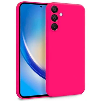 Abbildung von MyGadget Hülle für Samsung Galaxy A35 5G Zweilagige Handyhülle mit Kameraschutz Cover Innenfutter &amp; Silikon außen Pink