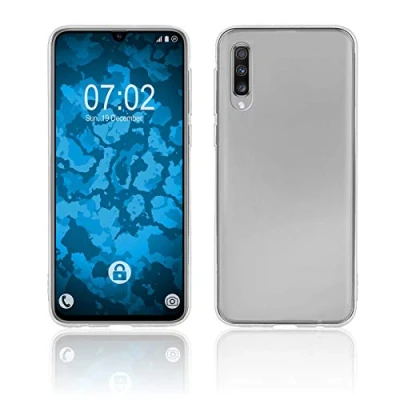 Abbildung von PhoneNatic Case kompatibel mit Samsung Galaxy A70 Crystal Clear Silikon Hülle transparent + 2 Schutzfolien