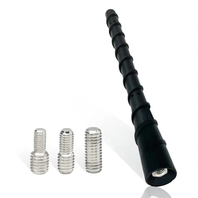 Abbildung von Vecys Universal Autoantennenstange Dachantenne 18.1cm Autoantenne FM/AM Ersatzantenne mit 3 Adaptern (M4, M5, M6) Kurzstange für FM AM Tuning Radio Autoadapter Schwarz