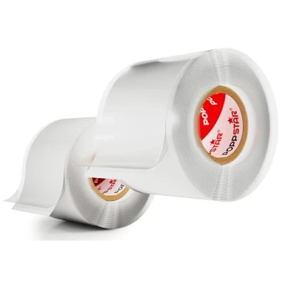 Abbildung von POPPSTAR selbstverschweißendes Silikonband, 3m x 38mm, Isolierband und Dichtungsband (Wasser, Luft), weiß, 2 Rollen