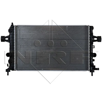 Abbildung von NRF EASY FIT 53442 Kühler, Motorkühlung Aluminium 600 368 16 mit Gummitülle Kühlrippen gelötet OPEL: Astra H Schrägheck, Caravan, Zafira B