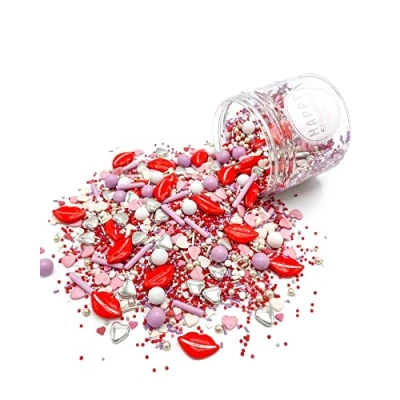 Abbildung von HAPPY SPRINKLES P.S. I Love You 90g Bunter Streusel Mix Mit Schokolade zum Dekorieren Liebevolle Tortendeko Muttertag Für Kekse, Eis &amp; Kuchen