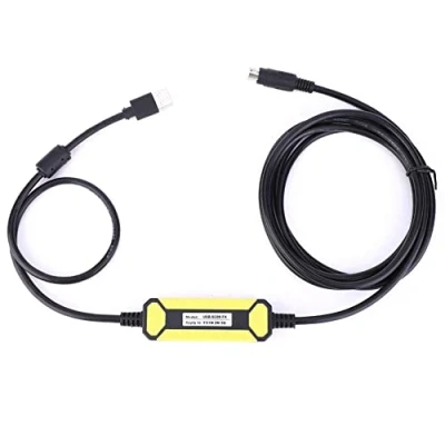 Abbildung von Fafeicy USB SC09 FX 2,5 Meter Programmierkabel, bloßer Kupferdraht Kernmaterial, to Round 8 Pins, integrierte LED Anzeige, passend für FX1S/1N/2N/3U SPS Serie