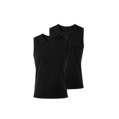 Abbildung von Tank Top Herren, Ärmelloses Sommer Shirt aus Reiner Baumwolle Single Jersey, Sport Muskelshirt, Fitness Trägershirts, Achselshirt Schwarz, Gr. M