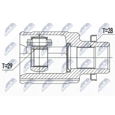 Abbildung von NTY NPW SU 036 Gelenksatz Vorderachse rechts SUZUKI: SX4 II S Cross