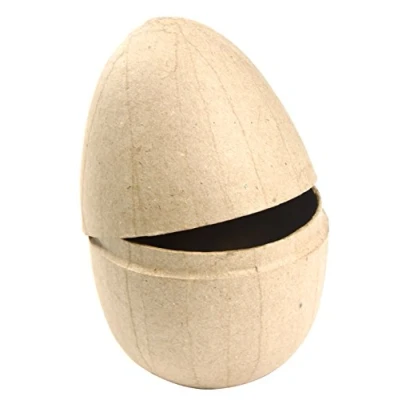 Abbildung von Decopatch BT018O Eier / Box mit Eierform M aus Pappmaché, 9 x 13 cm, zum Verzieren, perfekt für Ihre Wohndeko, Kartonbraun