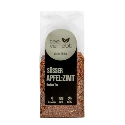 Abbildung von teeverliebt Süßer Apfel Zimt Winter Edition Rooibostee 100 g loser leckere Tee Mischung ideal als Geschenk