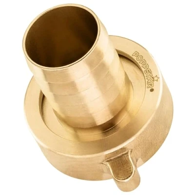 Abbildung von Poppstar Schlauchverbinder 1 1/4 Zoll Messing (inkl. Überwurfmutter mit Flachdichtung) Schlauchverschraubung 1/4“ Innengewinde auf Schlauchtülle (25mm)