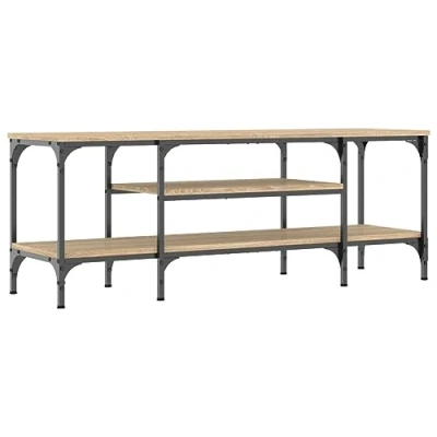 Abbildung von vidaXL TV Schrank, Fernsehschrank mit viel Stauraum, Lowboard für Fernseher Wohnzimmer, Fernsehtisch Sideboard Ständer Gerät, Sonoma Eiche Holzwerkstoff Eisen